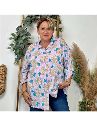 Z147- Chemise Florale (Gt) 🇮🇹 (lilas)