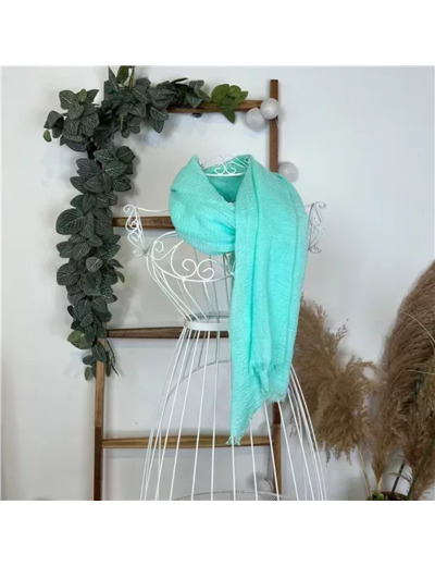 Y510– Foulard uni froissé (vert d'eau)