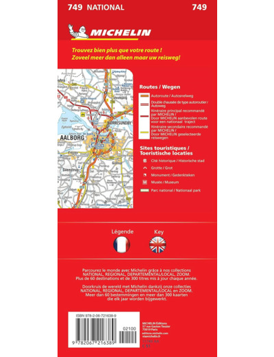 CARTE NATIONALE DANEMARK / DENEMARKEN