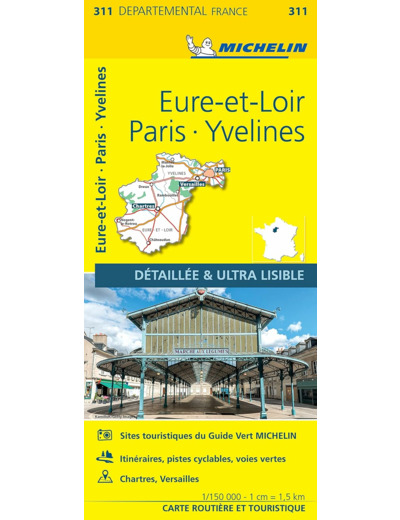 CARTE DEPARTEMENTALE EURE-ET-LOIR, PARIS, YVELINES