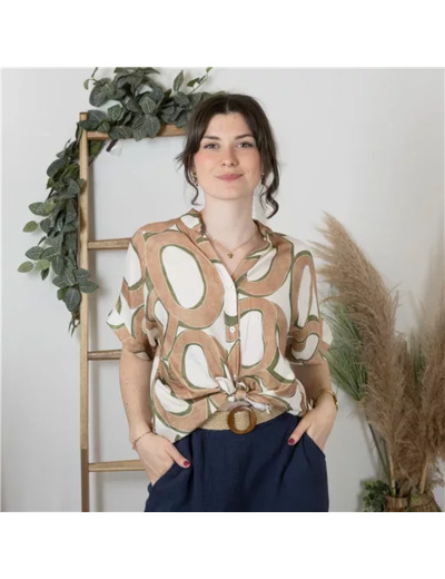 K175- Chemise à Seventies (Tu) 🇮🇹 (camel)