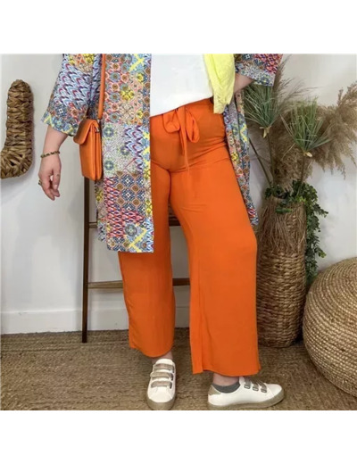 T543- Pantalon flou large (T42/44-T54/56) (orange)
