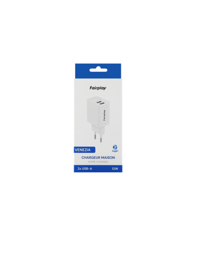 FAIRPLAY VENEZIA Chargeur 2 USB (A+A) 12W (Blanc)