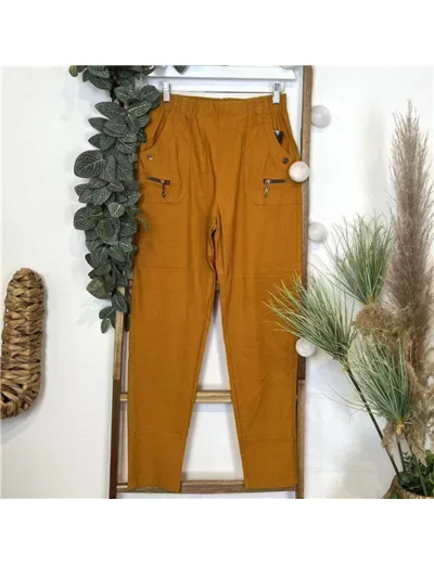 T545- Pantalon Confort JST (T38-T52) (moutarde)