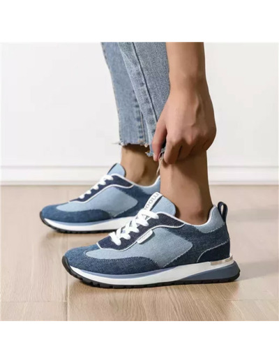 R401- Sneakers crantées Moow ( T36-T41) (denim clair)