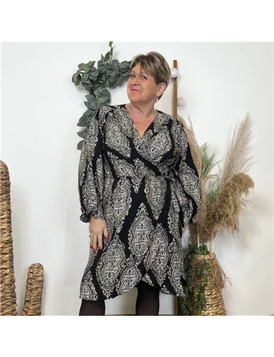 K693- Robe By One Baroque (T40/48) (noir)