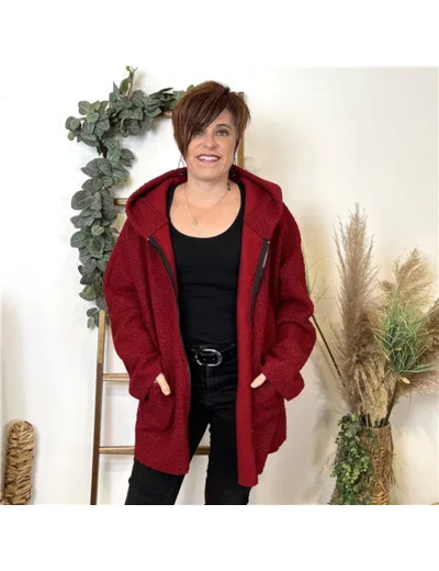 M699- Manteau Bouclette (Tu) (rouge)