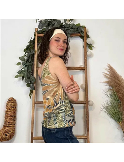 K140- Top imprimé Lurex (Tu) 🇮🇹 (multicolore)