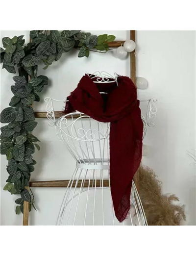 Y510– Foulard uni froissé (bordeaux)