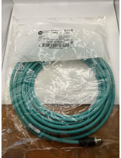 PatchCord multimédia Allen Bradley 1585D-M4TBDM-5 Ethernet M12 mâle droit 5 mètr