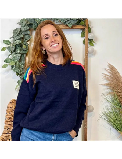 K055- Pull "Life is not perfect... Version Féminin (marine)