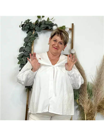 Z312- Blouse "C'Mélodie" (Gt) 🇮🇹 (blanc)