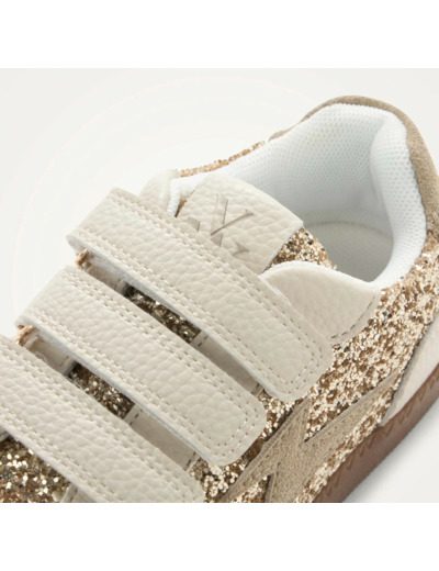 Baskets éclair Mini Oxane or et beige à semelle rétro - Vanessa Wu