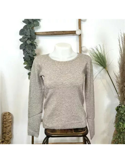 Y251- Pull Laine Cachemire "Tricotonic" (les T36&40) (taupe)