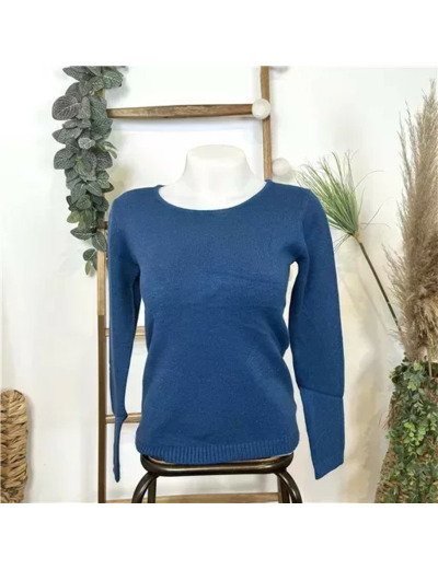 Y251- Pull Laine Cachemire "Tricotonic" (les T36&40) (bleu pétrole)