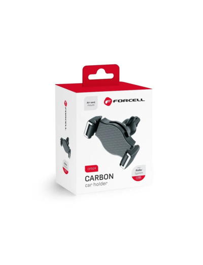FORCELL F-GRIP Carbon H-CF509 - Support noir pour téléphone sur grille de ventilation