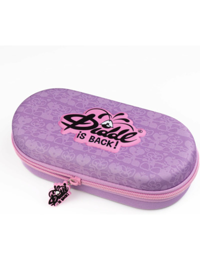 Diddl - Trousse 3D 20x10x6 cm - Plumier Zippé Mauve et Rose - Logo en Relief 3D - Trousse À Crayons avec Filet Intérieur pour Deuxième Poche - Idéale École et Loisirs