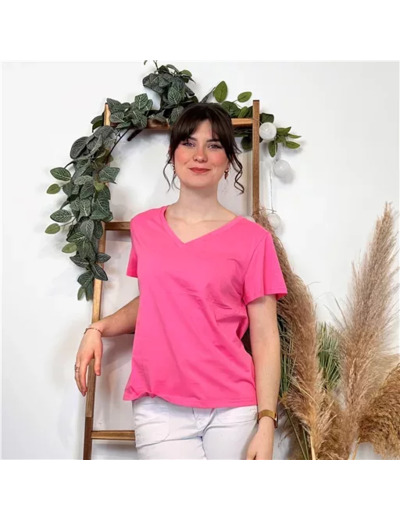 K453- T-shirt Uni (T36-T40) (fuchsia)
