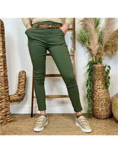 L799- Pantalon Stretch (T36-T46) 🇮🇹 (kaki)