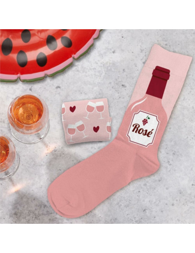 Chaussettes humoristique Passion rosé