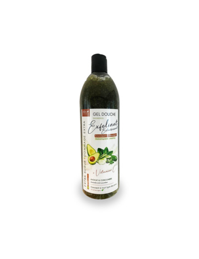 Gel Douche Exfoliant - Avocat et concombre + Vitamine C - 1L