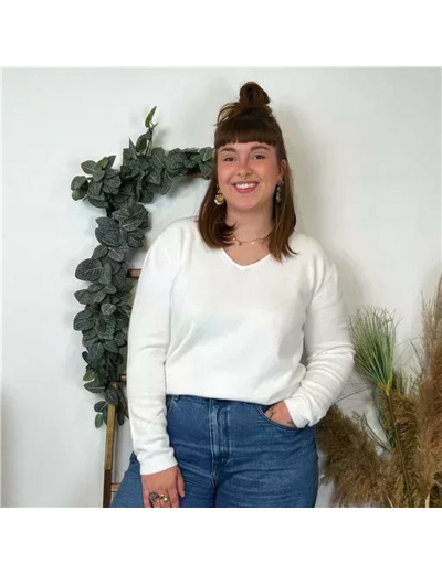 Y250- Pull Laine Cachemire "Tricotonic" (les T44&48) (ecru)