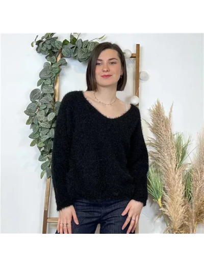 K585- Pull "Mohair"* (Tu) 🇮🇹 (noir)