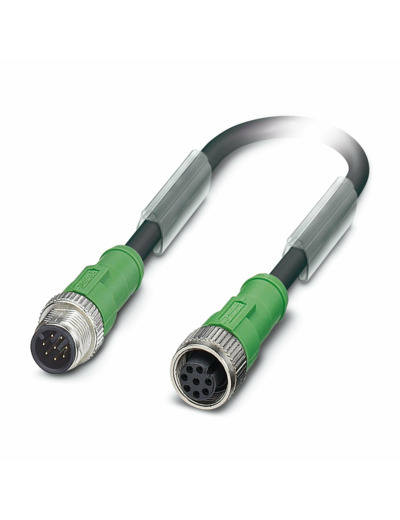 Câbles pour capteurs M12 PHOENIX 1520369 - SAC-8P-5,0-PUR 3m - Mâle-Femelle