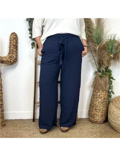 T543- Pantalon flou large (T42/44-T54/56) (marine)