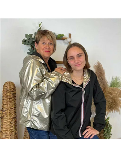 K015- Imper réversible court (T40-T50) (noir)