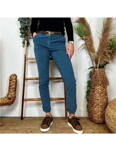 L804- Pantalon en velours (T36-T44) (bleu jeans)