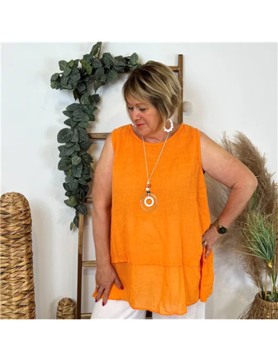 k219- Debardeur coton (Gt) (orange)