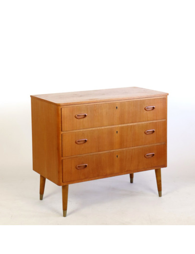 Commode en teck trois tiroirs