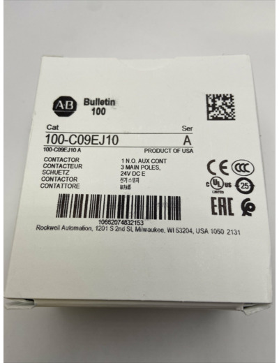 Allen Bradley 100-C09EJ10 contacteur CEI 24 V DC bobine électronique 9 AMP 1N.O.