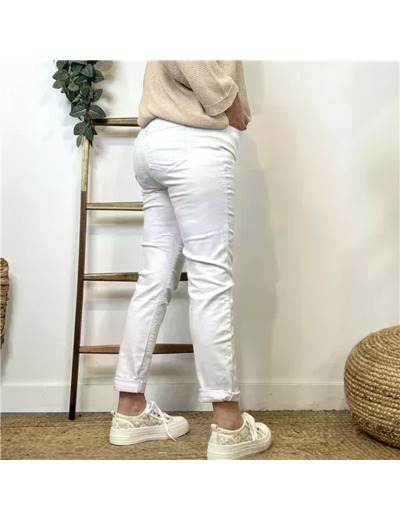 P087- Jean 7/8ème Voggo (T36-T44) (blanc)