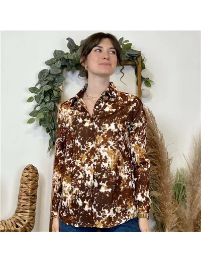 K017- Chemise By-One (T36-T38) (marron)