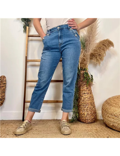 N017- Jean 7/8ème Mom (T36-T44) (denim)