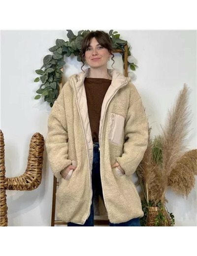 K010- 🧥 Doudoune réversible à capuche (ecru)