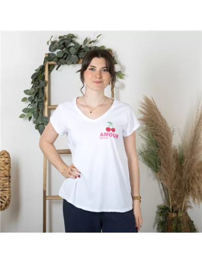 K176- T-Shirt "Cerises" (Tu) 🇮🇹 (blanc)