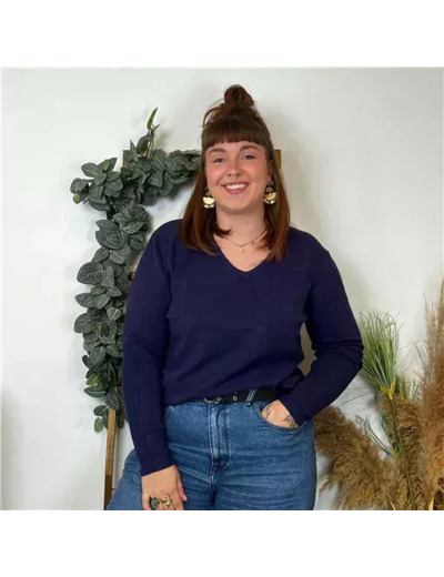 Y250- Pull Laine Cachemire "Tricotonic" (les T44&48) (marine)