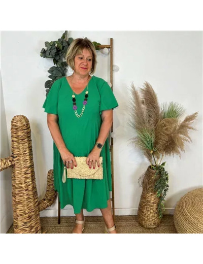 N353- Robe fluide à petit prix (GT) (vert brésil)