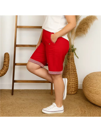 T544- Short JST Biais (T38-T52) (rouge)