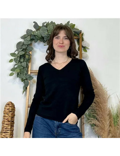 Y370- Pull Épais sans laine «Voggo» (T36-T48) (noir)