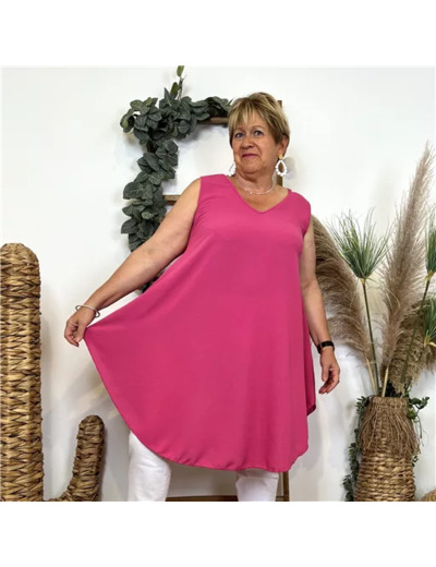L448- Tunique unie (Tu) 🇮🇹 (fuchsia)
