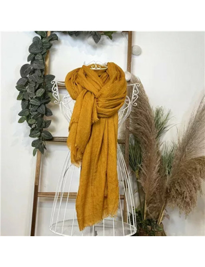 Y520- Foulard uni large (moutarde)