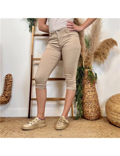 O603- Pantacourt Voggo (T36-T44) (beige)