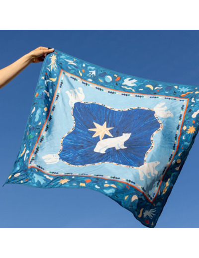 Grand carré de soie Sauvages