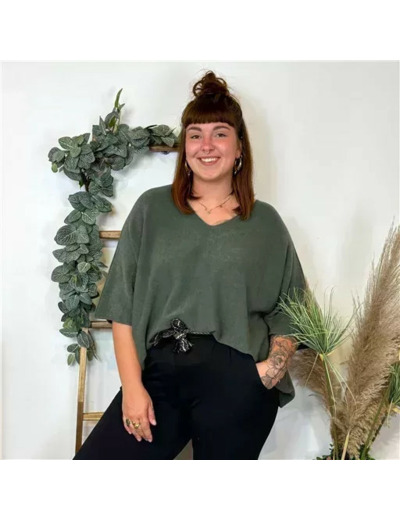 Z125- Pull loose Crop-Top (Gt) 🇮🇹 (kaki)