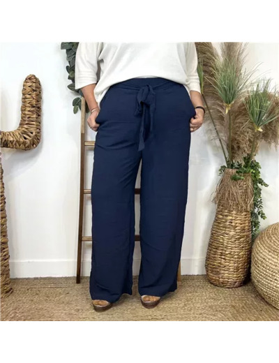 L788- Pantalon flou large (T42/44-T54/56) (marine)