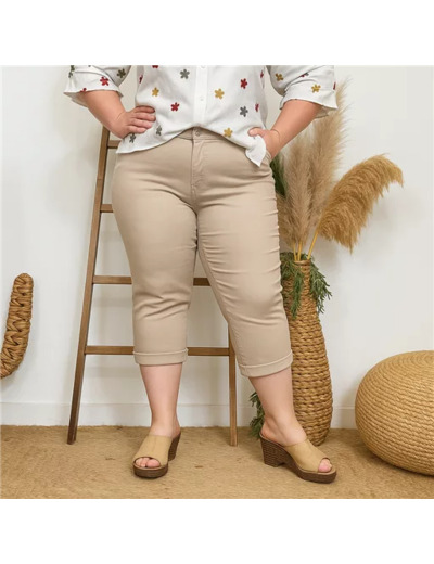 O600- Pantacourt Voggo (T42-T50) (beige)